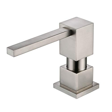 Sink Soap Dispenser for Kitchen Sink Brushed Nickel, All Brass Built-in and Refill from Top Design,M...