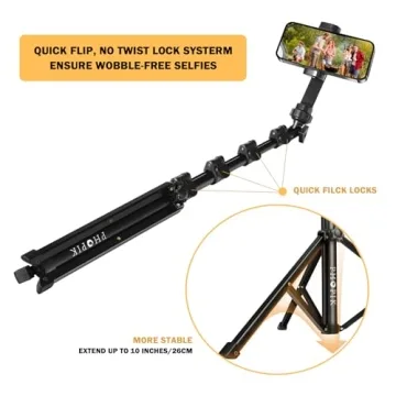 PHOPIK Selfie Stick & Tripod Stand for All Phones