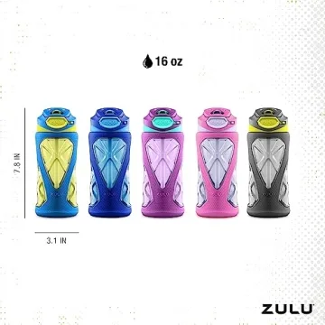 Durable ZULU Torque Kids Water Bottles - Great for School