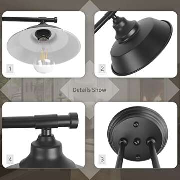 GoYeel Bathroom Light Fixtures Over Mirror Matte Black Vanity Lights 2 Light Farmhouse Bathroom Lighting Industrial Wall Sconce Lighting Bathroom Cabinets Dressing Table