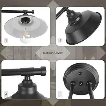 GoYeel Matte Black Bathroom Light Fixture - Farmhouse Elegance