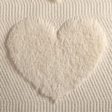 4TH Emotion Be Mine Valentine's Day Decorative Pillow Covers 18x18 inch Set of 2, Beige Soft Plush F...