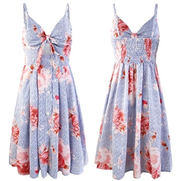 ECOWISH Women Summer Tie Front Midi Dress for Style