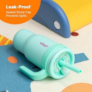 VINUR Kids Insulated Tumbler 17 oz with Straw and Lid