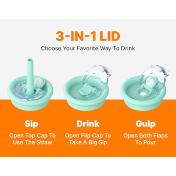 VINUR Kids Insulated Tumbler 17 oz with Straw and Lid