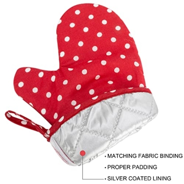 NEOVIVA Kids Oven Mitts Set of 2, Heat Resistant Cotton