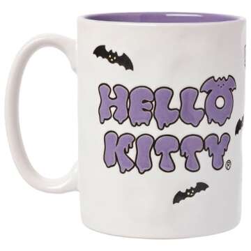 Silver Buffalo Sanrio Hello Kitty Halloween Spooky Wax Resist Mug, 17 oz.