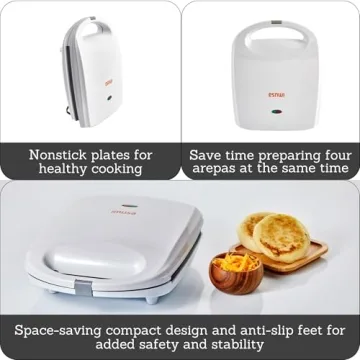 IMUSA USA 4 Slot Arepa Maker with Nonstick Surface