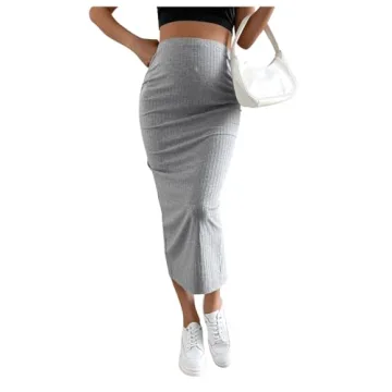 Stylish SHENHE Maternity Skirt with Adjustable Waistband