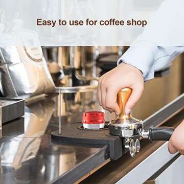 Espresso Tamper Mat, Food Safe Silicone Coffee Tamp Mat Anti-Slip, Corner Tamping Pad Non-Slippery Soft Odorless Holder Pad Black for Barista Tool Home Kitchen Office Bar Shop Worktop by BooTaa