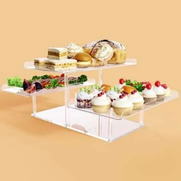 Bakzon Upgraded Dessert Table Display Set - Elegant Acrylic Cupcake Holder for Weddings and Events