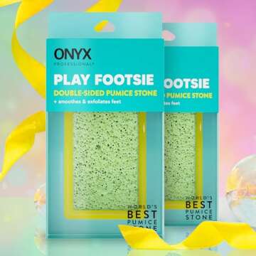 Onyx Professional 2 in 1 Pumice Stone, 100% Siliglass Callus Remover for Feet, Elbows, Knees, Dead S...