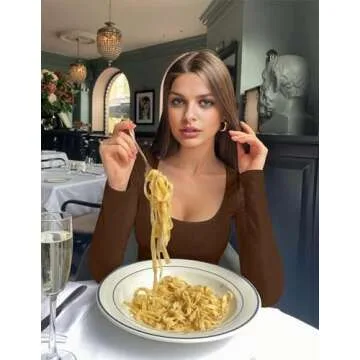 Ekouaer Womens 3 Pack Long Sleeve Shirts Scoop Neck Tops Stretch Fitted Undershirt Lightweight Basic Thermal Tee Black/White/Coffee XS