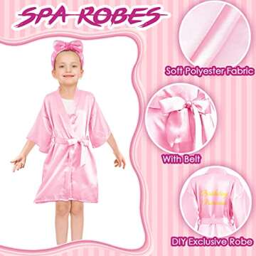 Xuhal Spa Party Set for Girls - 36 Pcs Kimono Robes, Headbands & Slippers