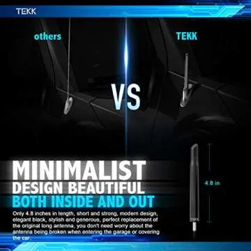 TEKK Short Antenna Compatible with Ford Bronco 2021-2025 / Designed for Optimized FM/AM Reception / 4.8 Inches