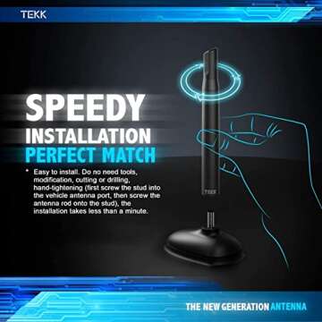 TEKK Short Antenna Compatible with Ford Bronco 2021-2025 / Designed for Optimized FM/AM Reception / 4.8 Inches