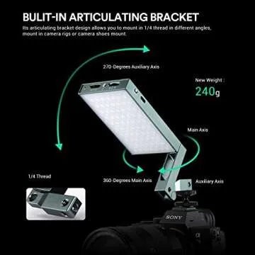 Godox M1 RGB Mini Creative Light,Led Video Light,13W 2500k-8500k Adjustable,CRI97 TLCT 97 RGB 0-360 Full Color,Music Beats Light Function and 40 FX Lighting Effects with Aluminum Alloy Shell(Green)