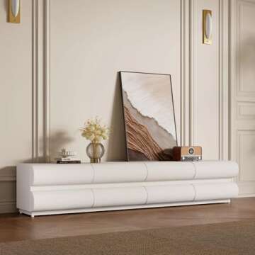 homary 78.7" Long TV Stand, Modern White Leather Entertainment Center with 8 Drawers Media Console for Living Room Bedroom