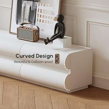 homary 78.7" Long TV Stand, Modern White Leather Entertainment Center with 8 Drawers Media Console for Living Room Bedroom