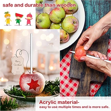 Elegant 72PCS Candy Apple Sticks with Bows and Bags