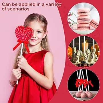Elegant 72PCS Candy Apple Sticks with Bows and Bags