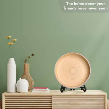 LEXA Bamboo Fruit Bowl: Elegant Kitchen Decor for All