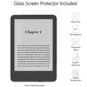 Clear Case and Glass Screen Protector for Kindle 2022