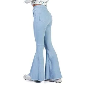 Trendy LALA IKAI High Waist Bell Bottom Denim Jeans