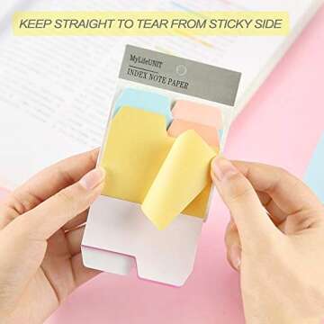 Years Calm Divider Sticky Notes 90 Ruled Notes with 6 Color and Size, 4 Pack Index Self Post it Notes Take Notes for Home Office School