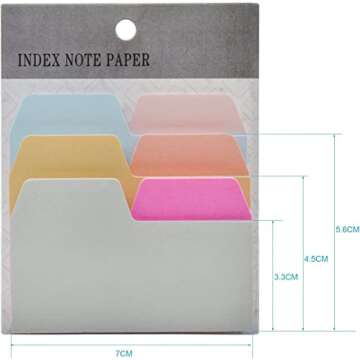 Years Calm Divider Sticky Notes 90 Ruled Notes with 6 Color and Size, 4 Pack Index Self Post it Notes Take Notes for Home Office School