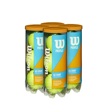 Wilson Profile All Court Tennis Balls - 12 Pack for Ultimate Play