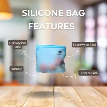 Gaia's Eco Kitchen Multipurpose Reusable Food Storage Bags, Leakproof, Sustainable - Fresh & Frozen ...