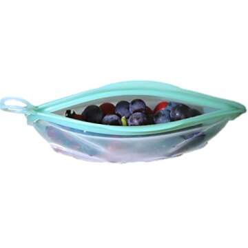 Gaia's Eco Kitchen Multipurpose Reusable Food Storage Bags, Leakproof, Sustainable - Fresh & Frozen Meals, Snacks, On-The-Go, Freezer, Oven, Microwave, Dishwasher Safe - 3 Pack (16 oz, 30 oz, & 50 oz)