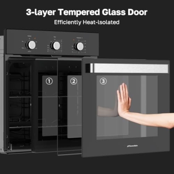 24 Inch Built-in Electric Wall Oven with 5 Cooking Functions