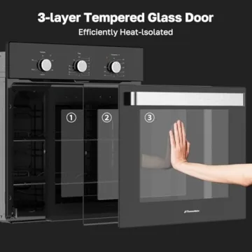 24 Inch Built-in Electric Wall Oven with 5 Cooking Functions