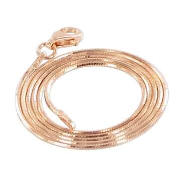 Elegant 14k Rose Gold Diamond-Cut Snake Chain Anklet Bracelet
