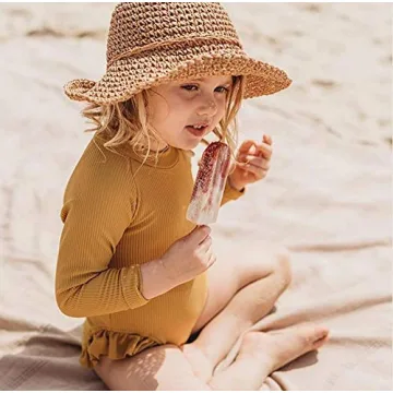 Karuedoo Baby Girls One Piece Ruffled Swimsuit 3-4T