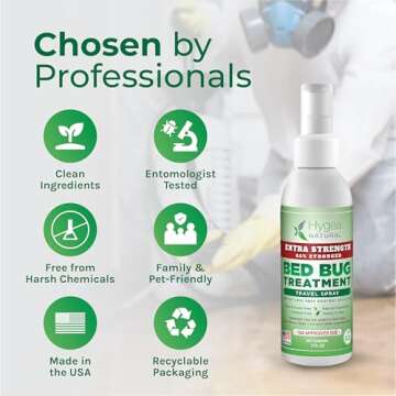 Hygea Natural Extra Strength Bed Bug & Mite Natural Travel Spray,TSA Approved Size, Child & Pet-Friendly, Stain & Odor Free, for Hotel, Suitcase, Backpack, Shoes, 66% Stronger Natural Formula(3oz)