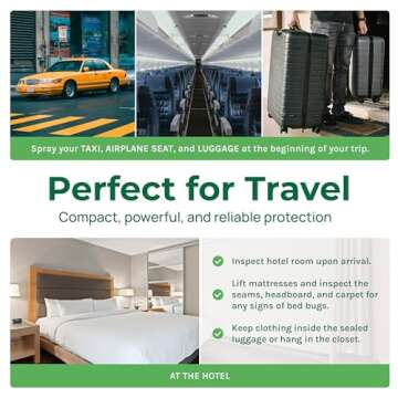 Hygea Natural Extra Strength Bed Bug & Mite Natural Travel Spray,TSA Approved Size, Child & Pet-Friendly, Stain & Odor Free, for Hotel, Suitcase, Backpack, Shoes, 66% Stronger Natural Formula(3oz)