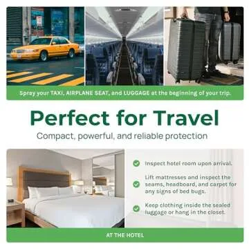 Hygea Natural Extra Strength Bed Bug & Mite Natural Travel Spray,TSA Approved Size, Child & Pet-Friendly, Stain & Odor Free, for Hotel, Suitcase, Backpack, Shoes, 66% Stronger Natural Formula(3oz)