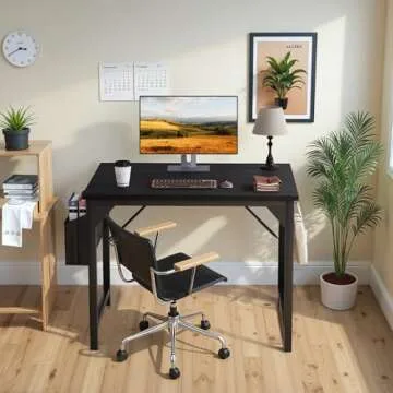 Shahoo 32 Inch Computer Desk, Wood Modern Simple Home Office Table for Small Spaces with Storage Bag...