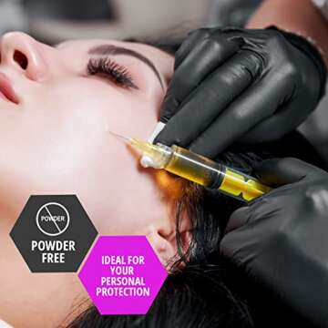 MED PRIDE Black Nitrile Medical Examination Gloves (Medium, 100-Count) Ultra-Strong 6 mil Thick, Latex & Rubber Free, Disposable Powder-Free Gloves for Healthcare & Food Handling Use