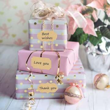 300PCS Canning Labels Name Tags Stickers, Kraft Paper Gift Tags Blank Self-Adhesive Handmade Jar Labels Sticker Write on for Storage Bins,Mason Jars,Food Containers,Canning Jars Christmas Gifts