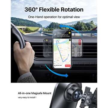 andobil Upgraded for MagSafe Car Mount Pro [Strongest Magnet, Big Phone Friendly] Magnetic Phone Holder for Car Vent Stable Cell Phone Car Holder Mount for iPhone 16 15 14 13 Pro Max Samsung S25 S24