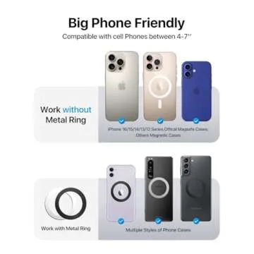 andobil Upgraded for MagSafe Car Mount Pro [Strongest Magnet, Big Phone Friendly] Magnetic Phone Holder for Car Vent Stable Cell Phone Car Holder Mount for iPhone 16 15 14 13 Pro Max Samsung S25 S24