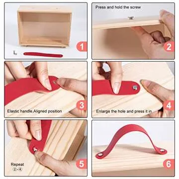 Useekoo Wooden Display Case for Collectibles, Wood Gift Box Storage Container with Handle and Slide Acrylic Lid, Shadow Box Unfinished Rustic Desktop Box for Dolls, Collections 10.4'' x 3.6'' x 8''