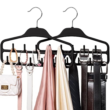 SMARTAKE 2 Pack Rotating Belt Hanger - Durable Closet Organizer for Belts, Ties & More