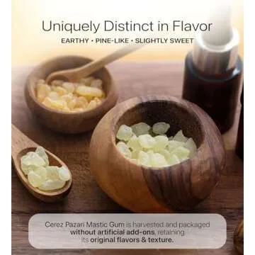 Cerez Pazari Natural Mastic Gum - Greek Chios Pure Gum - Sugarless Gum Made From Resin Of Mastiha Trees - Jaw Exerciser - Vegan, Non-GMO - 0.88 oz