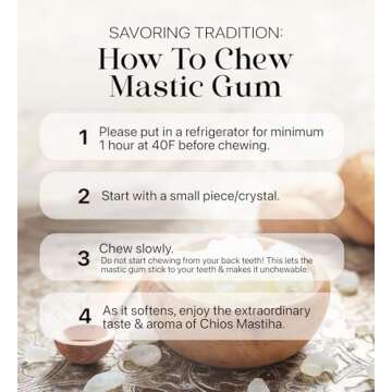 Cerez Pazari Natural Mastic Gum - Greek Chios Pure Gum - Sugarless Gum Made From Resin Of Mastiha Trees - Jaw Exerciser - Vegan, Non-GMO - 0.88 oz