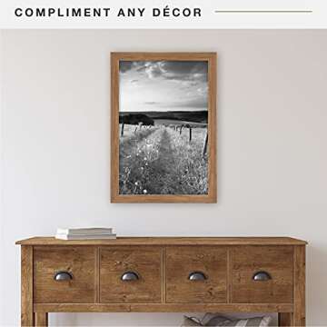 MCS Museum Poster Frame 16x24 Medium Oak Woodgrain, Vertical & Horizontal Wall Hanging Large Picture...